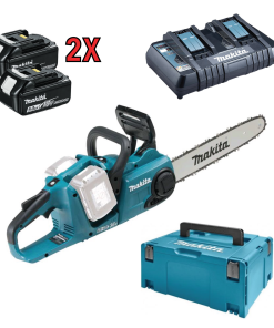 Makita MOTOSEGA A BATTERIA 18+18V 2 BATTERIE 5.0 CARIBATTERIE mod. DUC353PT2