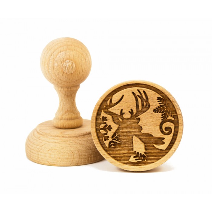 TIMBRO per BISCOTTI in legno – Cervo & Cerbiatto