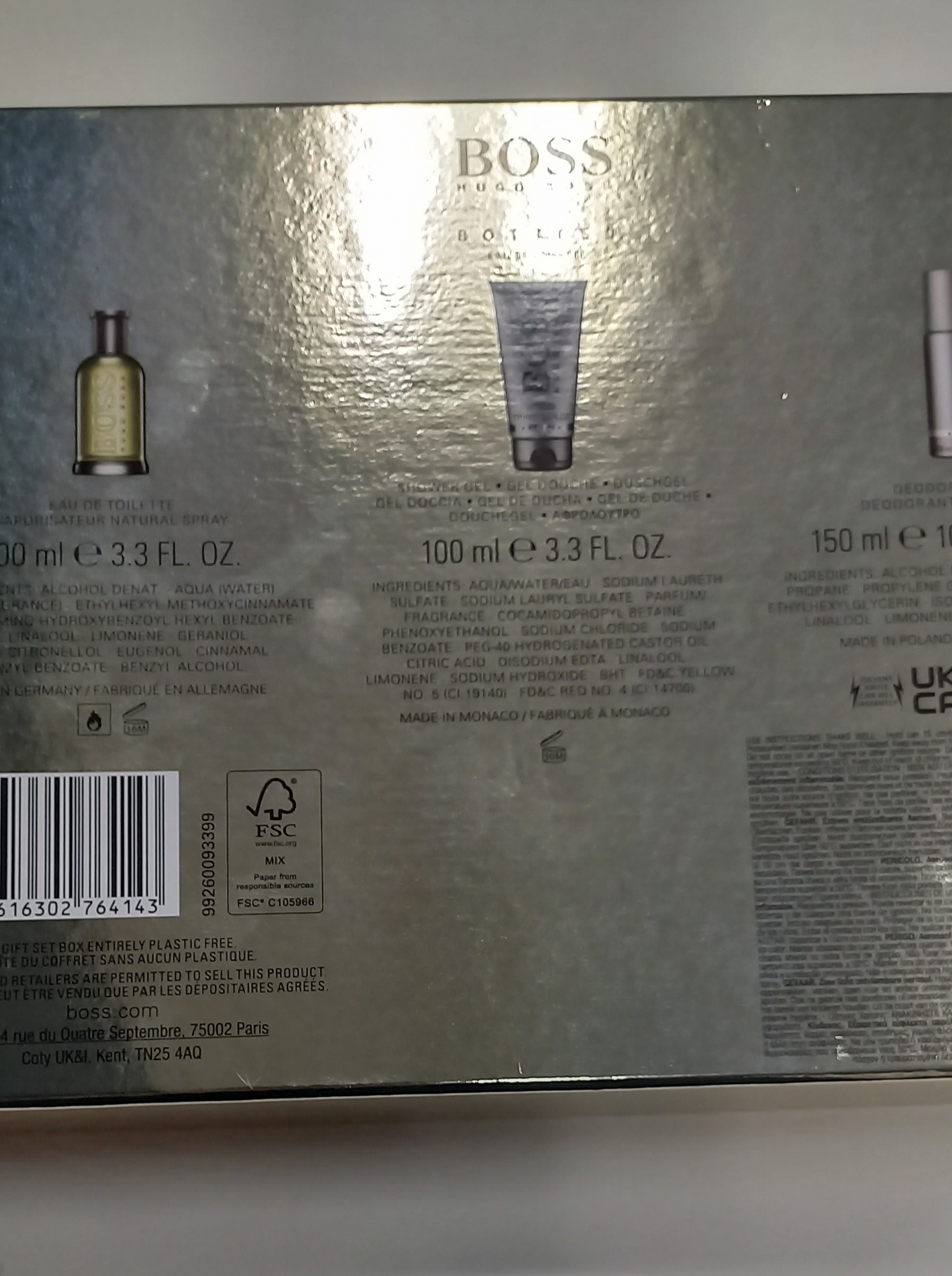 HUGO BOSS BOTTLED CONFEZIONE REGALO EDT 100 ML+DEODORANTE SPRAY 150 ML+SHOWER GEL 100ML - immagine 4