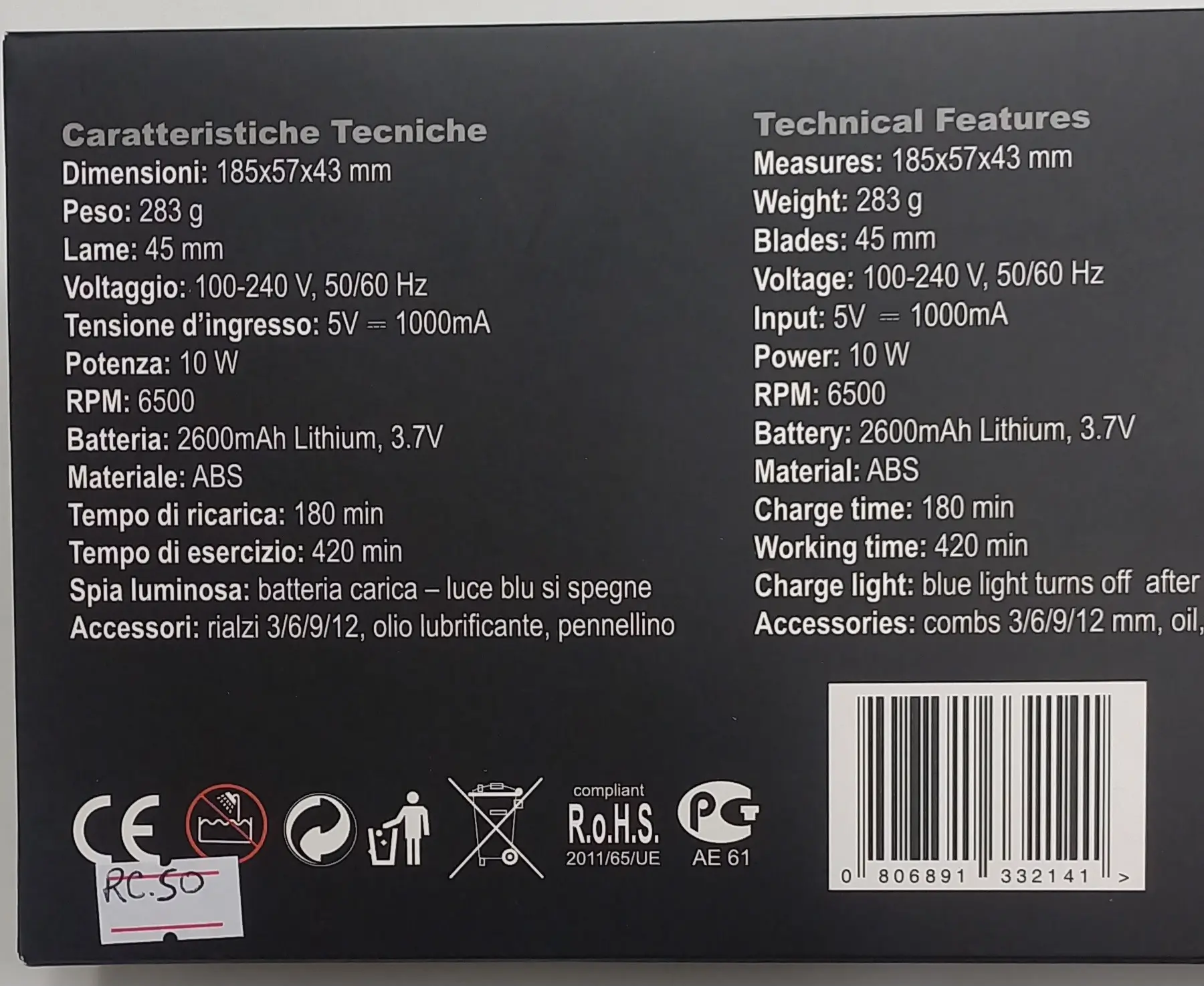 MISTRAL MAGICAL HAIR CLIPPER TAGLIACAPELLI ELETTRICO WIRELESS - immagine 4