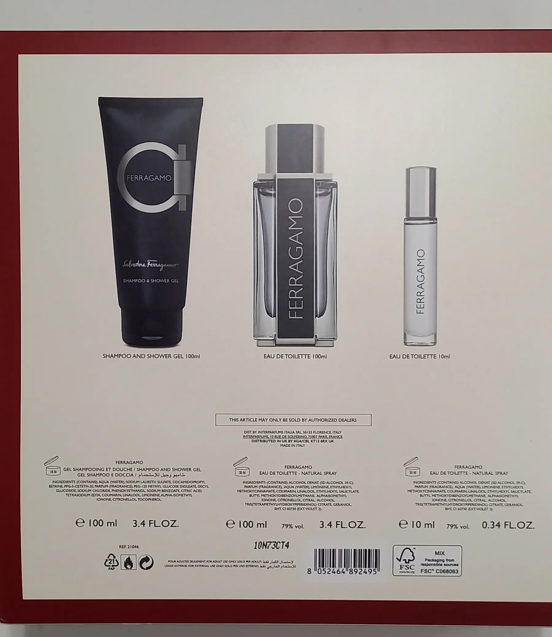 FERRAGAMO CONFEZIONE REGALO EDT 100 ML + SHOWER GEL 100 ML + EDT 10 ML - immagine 3