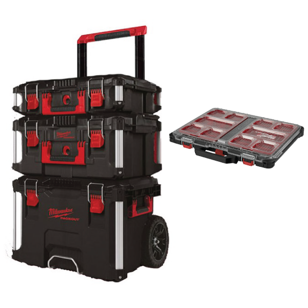 Milwaukee TROLLEY PACKOUT 3in1 + 1 ORGANIZER SLIM mod. 4932471065 GARANZIA ITALIANA