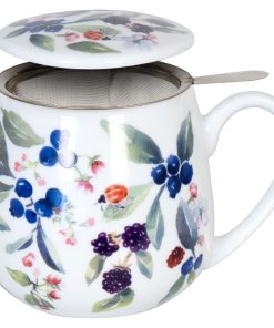 Tazza Tè & Tisana con coperchio e filtro – “Fruity Tea Berry – Victoria Lowe” ml 420