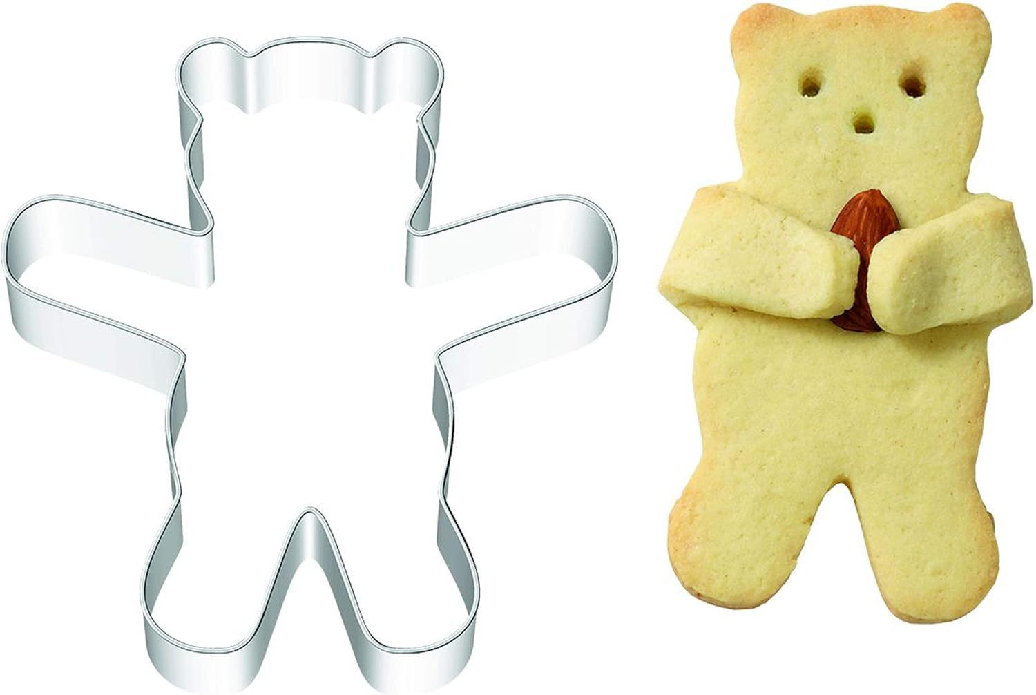 Taglia Biscotto in acciaio inox – Teddy Bear abbraccia Mandorla - immagine 3