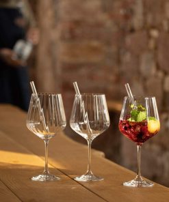 Nachtmann Gin Tonic set 4 bicchieri + 4 cannucce in vetro + scovolino