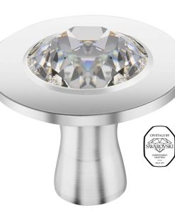 Pomello Staub Swarovski rotondo da 4 cm in acciaio inox 1031072