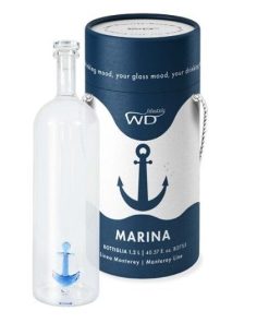 Wd Bottiglia in Vetro Borosilicato e tappo con Ancora