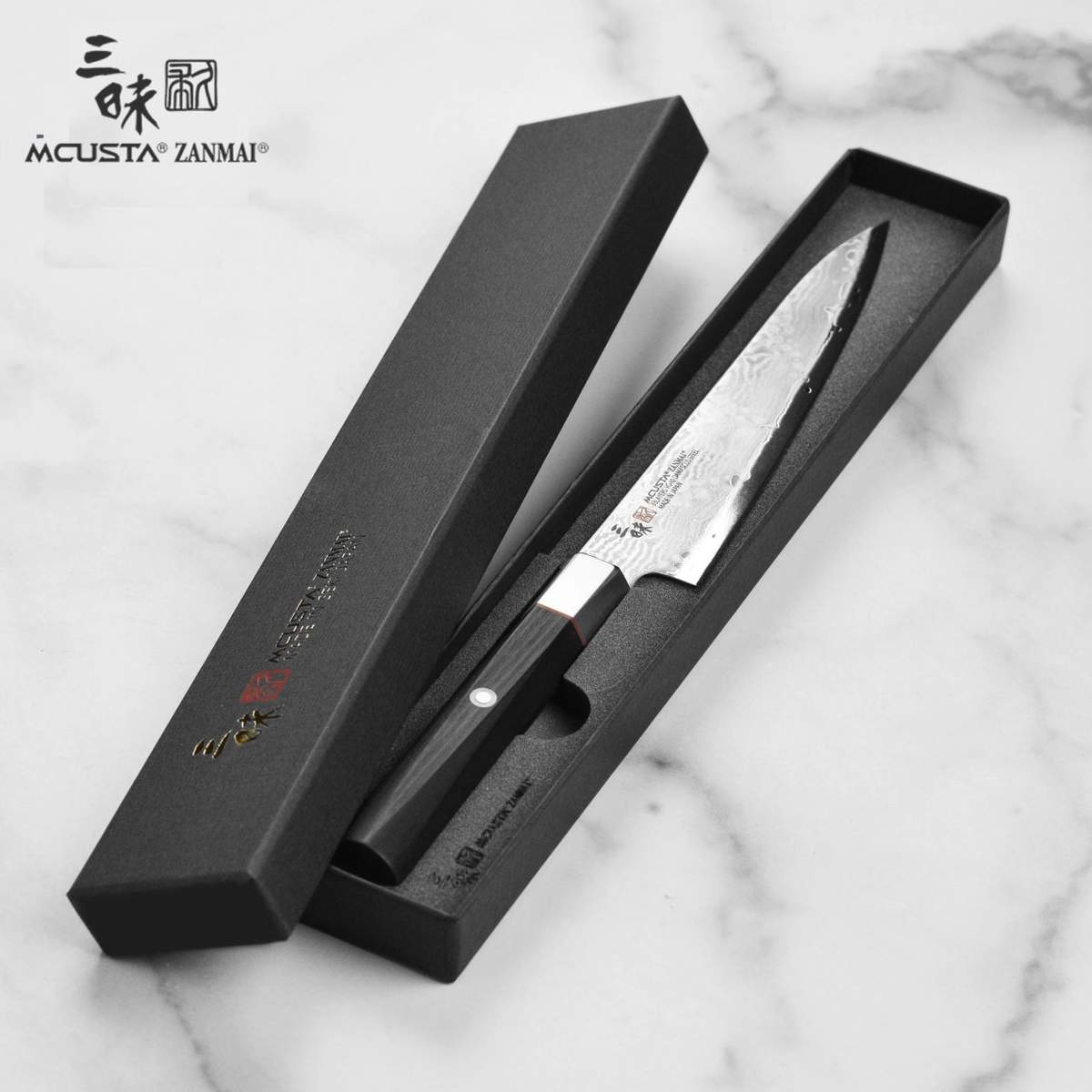 Coltello Petty 15 cm Mcusta Zanmai Hybrid Damascus Splash HZ2-3002DS - immagine 5