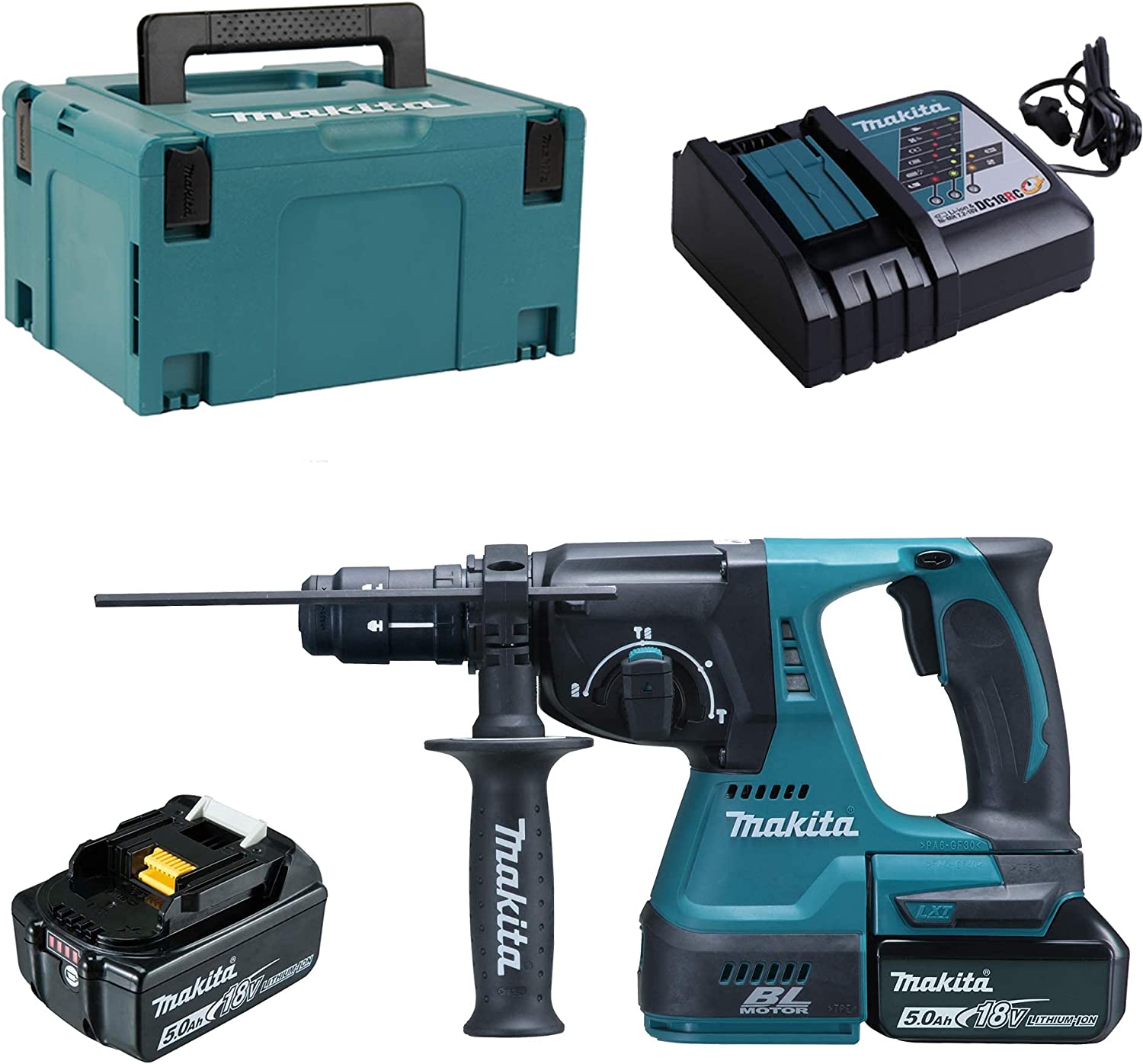 Makita DHR243RTJ tassellatore a batteria 18v 5.0ah - immagine 2