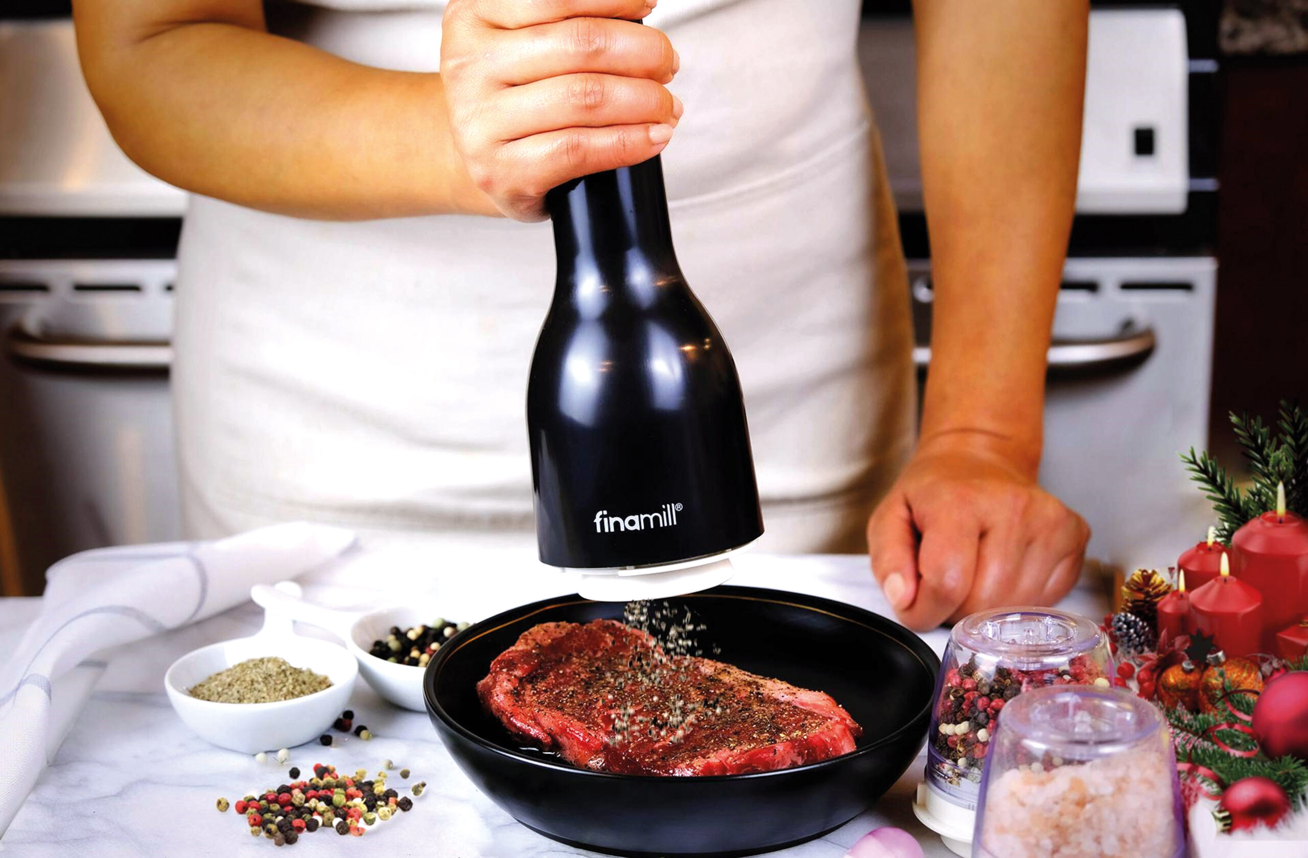 Macina sale, pepe, spezie a batteria – FinaMill rosso - immagine 6