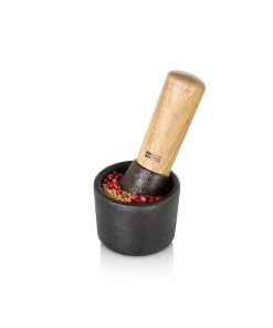 Mortaio in Ghisa con pestello in legno – Piccolo cm 6,5×5