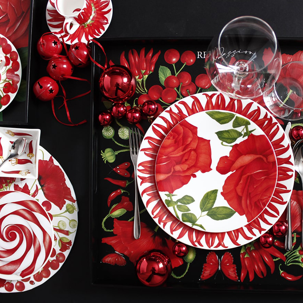 Taitù Red Piatto Portata/Segnaposto Attraction - immagine 4