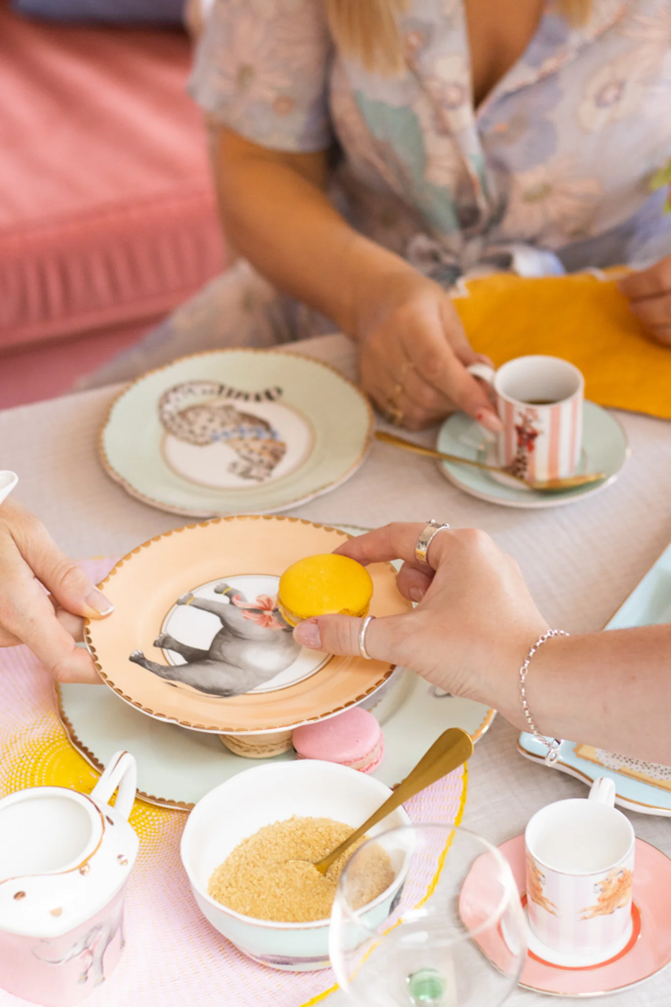 Yvonne Ellen Set 4 Piattini da Dolce Tigre/Elefante/Pappagallo/Leopardo - immagine 3