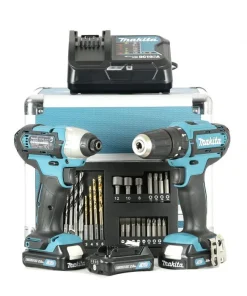 Makita CLX228SAX2 KIT TRAPANO AVVITATORE A IMPULSI 10,8V 2Ah 3 BATTERIE ACCESSORI INCLUSI
