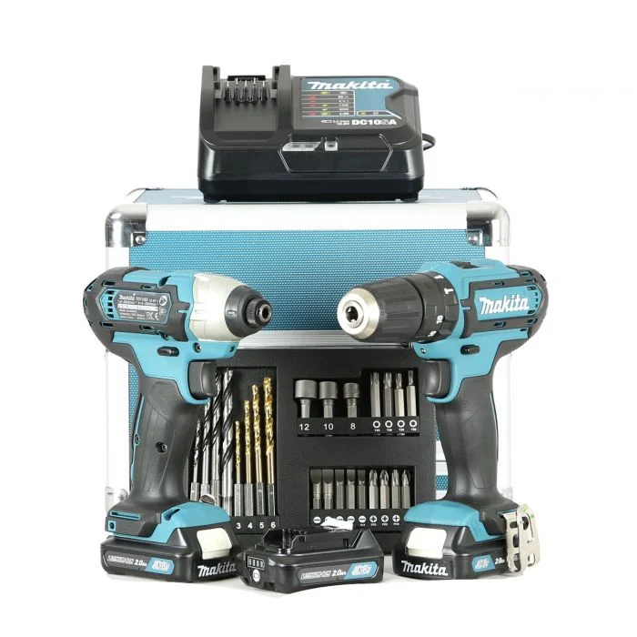 Makita CLX228SAX2 KIT TRAPANO AVVITATORE A IMPULSI 10,8V 2Ah 3 BATTERIE ACCESSORI INCLUSI - immagine 2