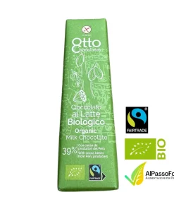 Barretta di Cioccolato al Latte Biologico 39% 20g