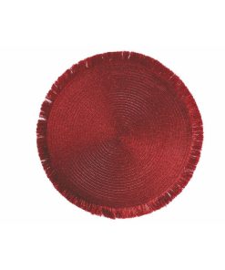 Villa D’Este Tovaglietta Rossa con Frange