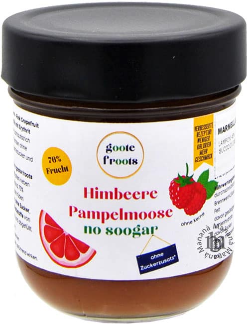 Goote Froots Marmellata Senza Zucchero Lamponi Pompelmo 230 g. - immagine 2