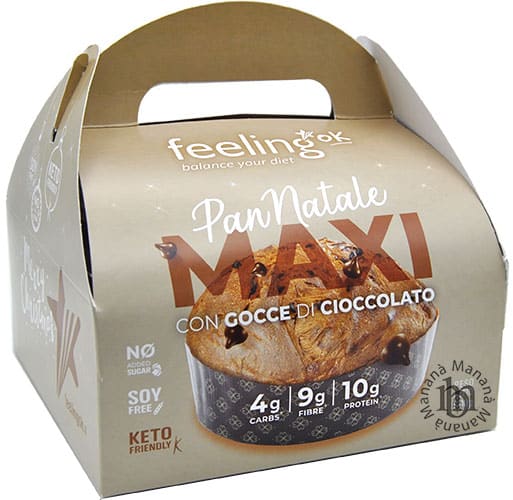 FeelingOK Pan Natale Maxi con Gocce di Cioccolato 500 g.